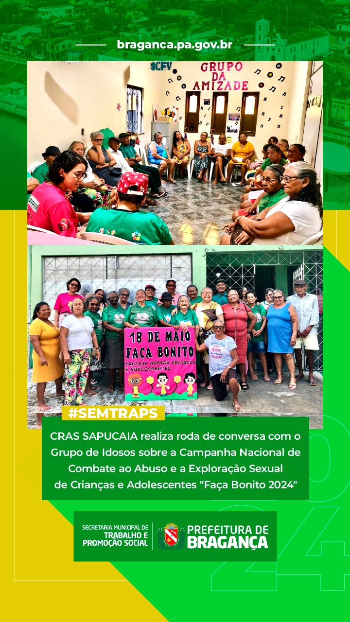 CAMPANHA FAÇA BONITO 2024: RODA DE CONVERSA NO CRAS SAPUCAIA.