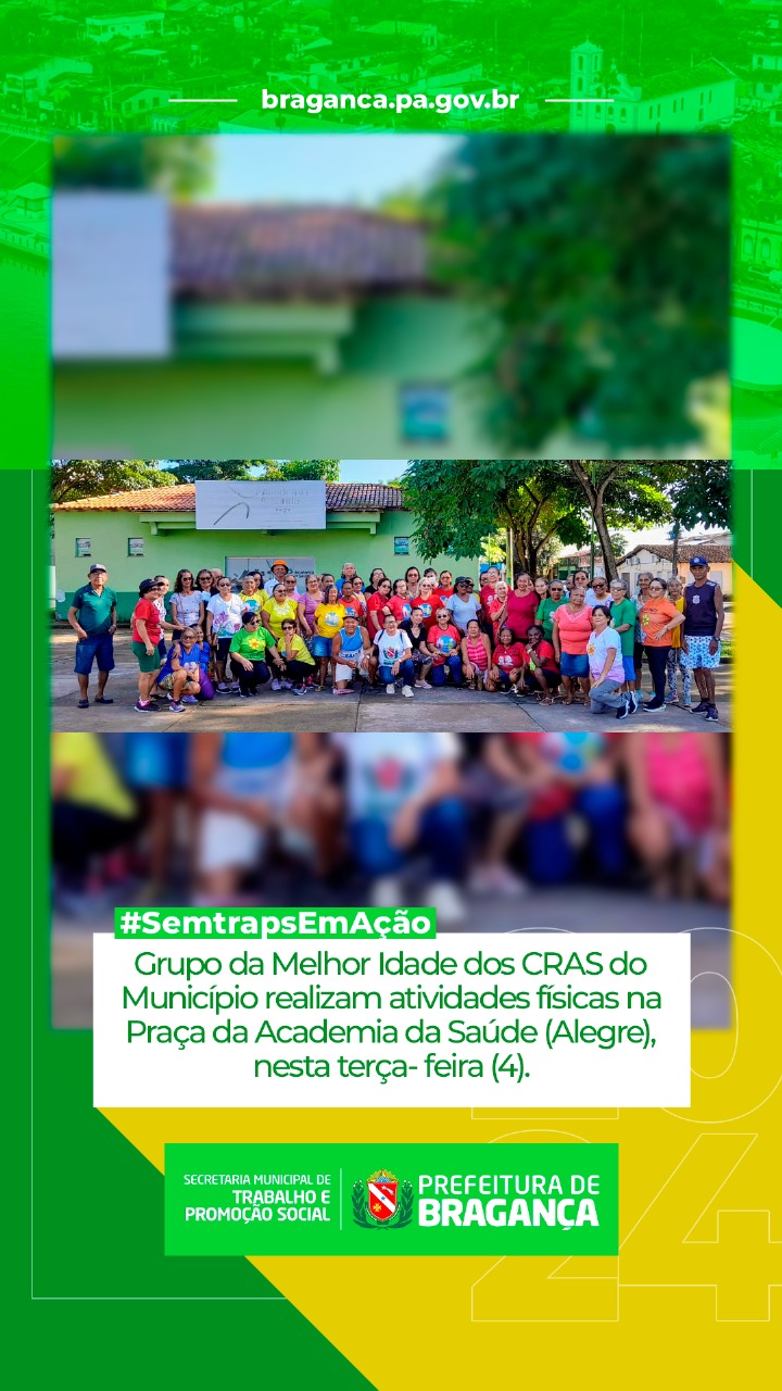 GRUPO DA MELHOR IDADE REALIZAM ATIVIDADES FÍSICAS NA PRAÇA DA ACADEMIA DA SAÚDE.