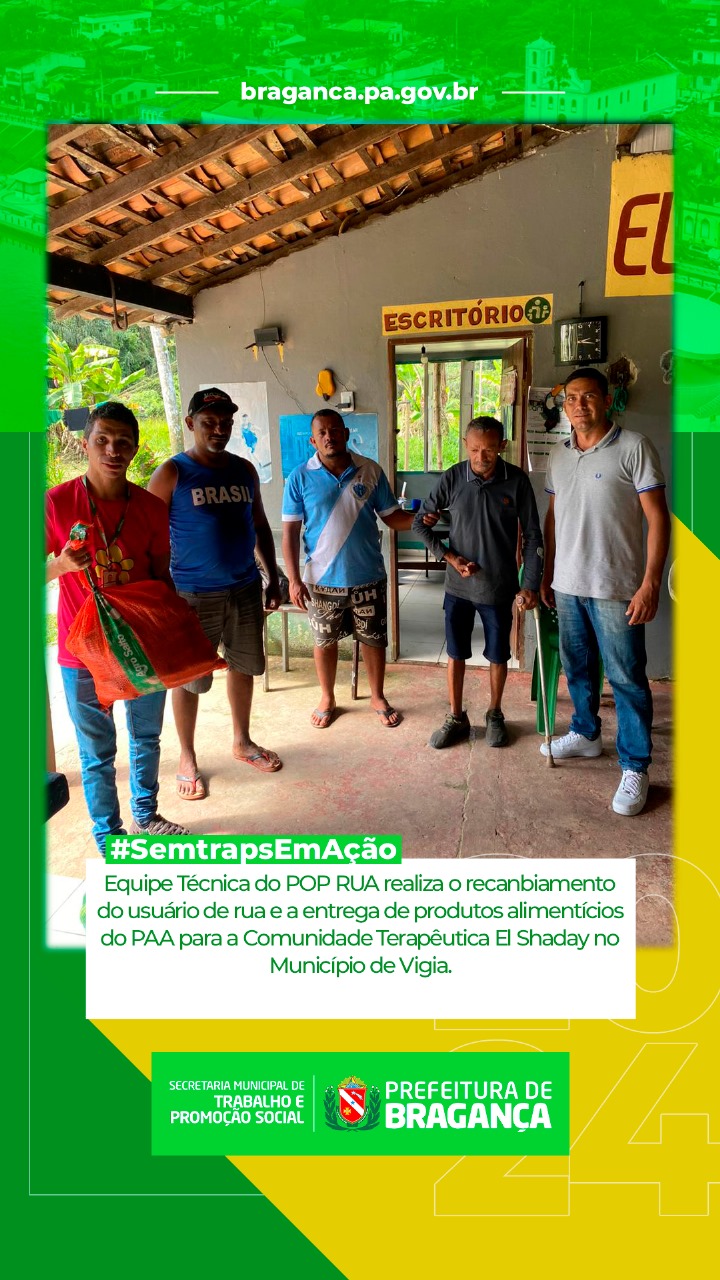 RECAMBIAMENTO E DOAÇÕES PARA COMUNIDADE TERAPÊUTICA EM VIGIA