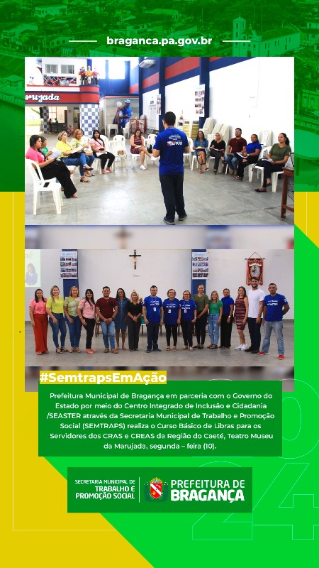 CURSO BÁSICO DE LIBRAS PARA OS SERVIDORES DOS CRAS E CREAS DA REGIÃO DO CAETÉ.