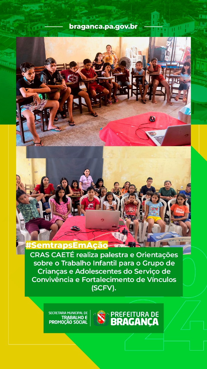 PALESTRA E ORIENTAÇÕES SOBRE O TRABALHO INFANTIL PARA O GRUPO DE CRIANÇAS E ADOLESCENTES DO SCFV.