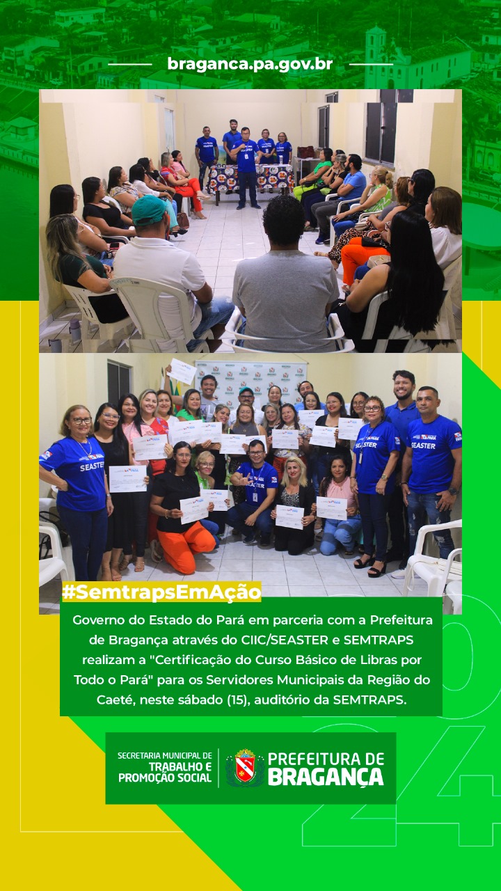 CERTIFICAÇÃO DO CURSO BÁSICO DE LIBRAS POR TODO O PARÁ.