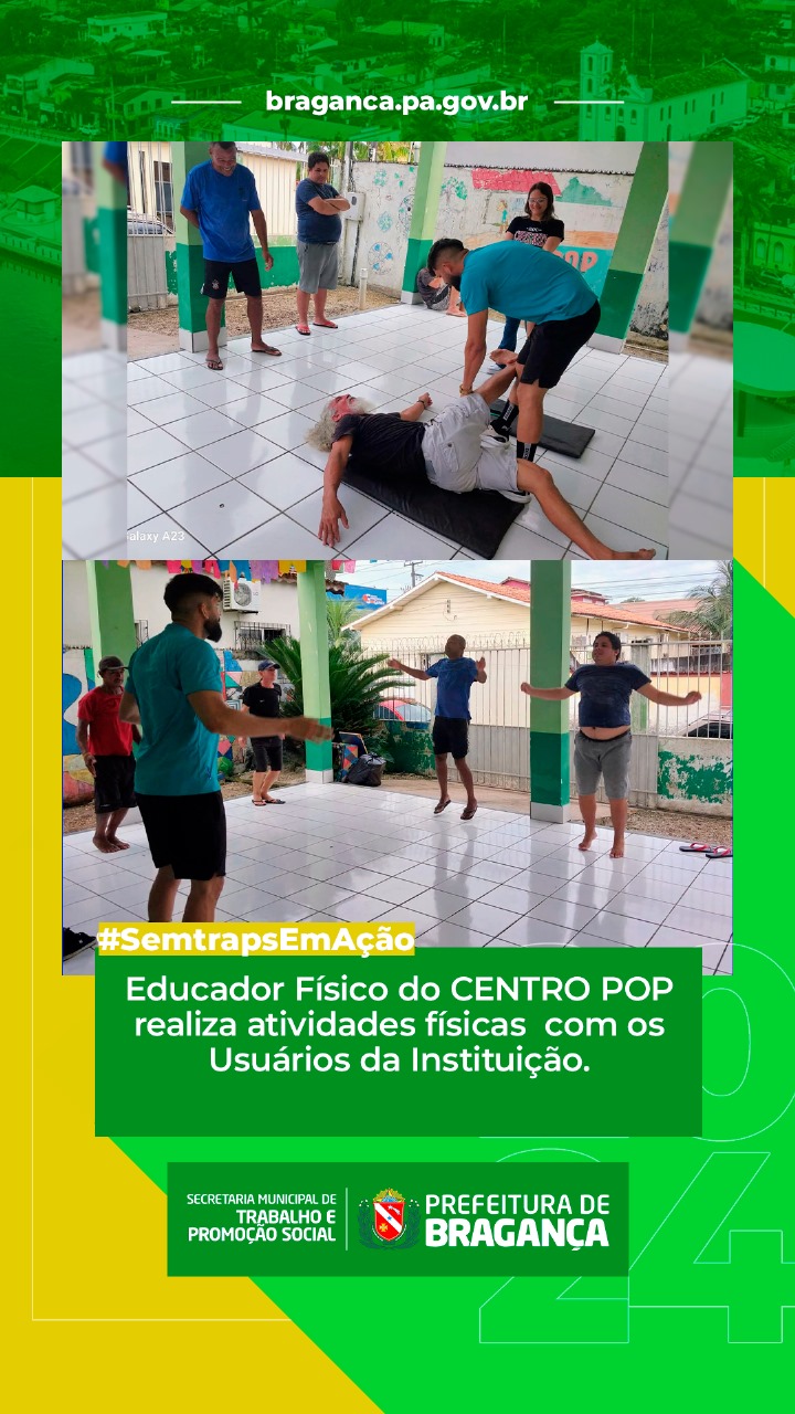 ATIVIDADES FÍSICAS COM OS USUÁRIOS DA INSTITUIÇÃO.