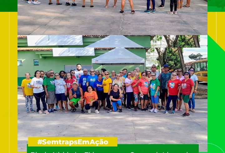 ATIVIDADES FÍSICAS COM OS GRUPOS DE IDOSOS NA PRAÇA DA ACADEMIA DA SAÚDE.