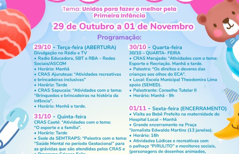 BRAGANÇA PROMOVE SEMANA DO BEBÊ E PROGRAMAÇÃO DA PRIMEIRA INFÂNCIA.