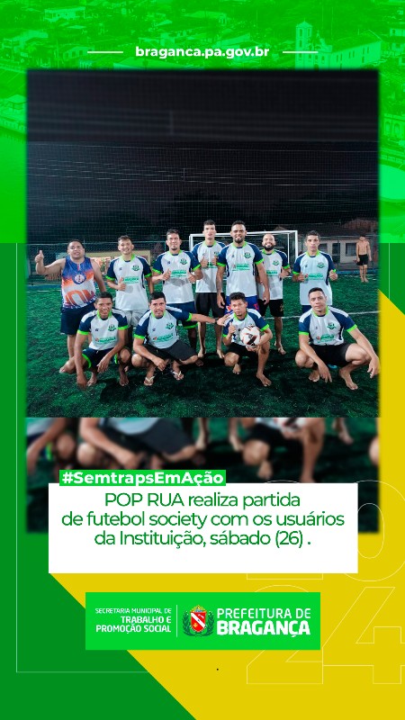 POP RUA REALIZA PARTIDA DE FUTEBOL SOCIETY.
