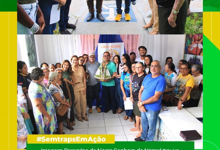 VISITA DA IMAGEM PEREGRINA DE NOSSA SENHORA DE NAZARÉ EMOCIONA SERVIDORES DA SEMTRAPS.