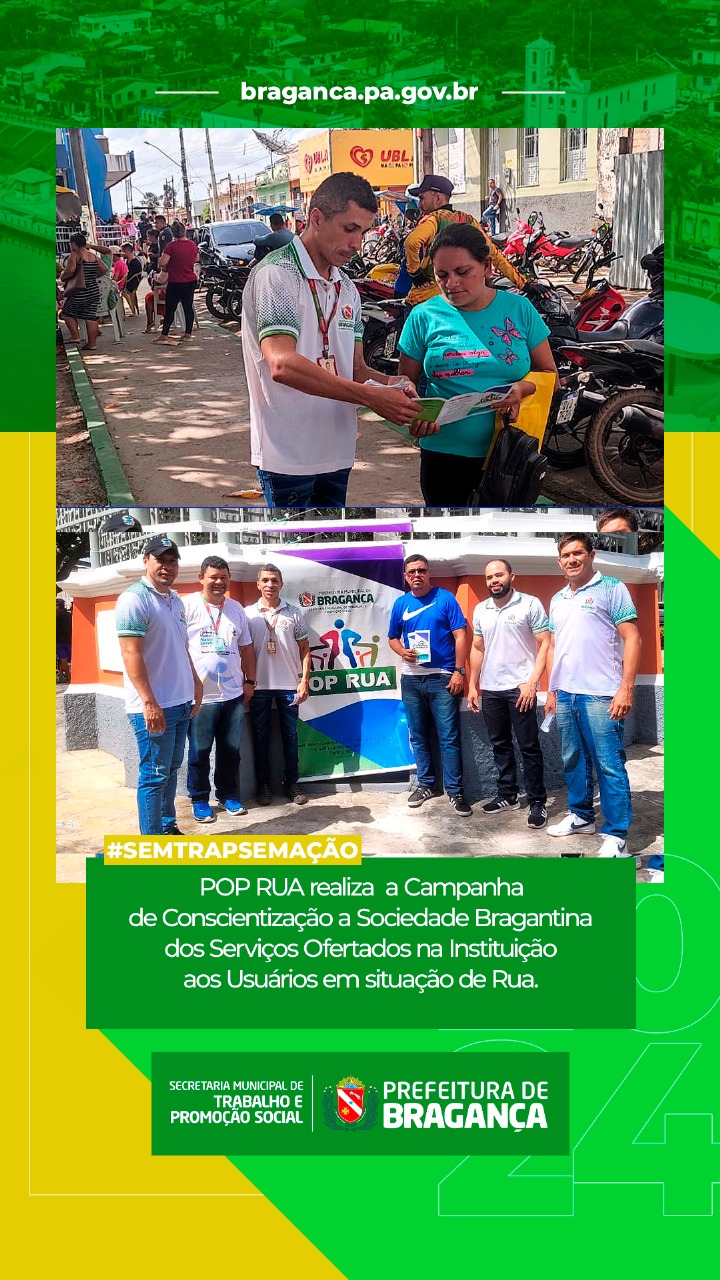 POP RUA PROMOVE CAMPANHA DE CONSCIENTIZAÇÃO SOBRE SERVIÇOS PARA PESSOAS EM SITUAÇÃO DE RUA