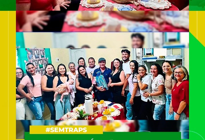 CRAS CAETÉ CELEBRA MOMENTO NATALINO COM FUNCIONÁRIOS.